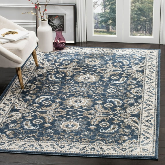 SAFAVIEH Carolina Fowler Traditional Area Rug, Dark Blue, 6' x 9'