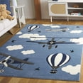 thumbnail image 1 of SAFAVIEH Carousel Kids Biplanes in the Sky Area Rug, Blue/Ivory, 2' x 3', 1 of 11