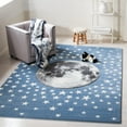thumbnail image 1 of SAFAVIEH Carousel Kids Moon in the Stars Area Rug, Light Blue/Gray, 2' x 3', 1 of 11