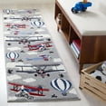 thumbnail image 1 of SAFAVIEH Carousel Kids Biplanes in the Sky Runner Rug, Light Gray/Red, 2'3" x 10', 1 of 10