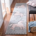 thumbnail image 1 of SAFAVIEH Carousel Kids Dalach Unicorn Runner Rug, Gray/Ivory/Pink, 2' x 8', 1 of 11