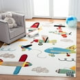 thumbnail image 1 of SAFAVIEH Carousel Kids Caroline Airplanes Area Rug, Ivory/Blue, 6'7" x 9', 1 of 11