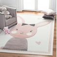 thumbnail image 1 of SAFAVIEH Carousel Kids Clark Shy Bunny Area Rug, Ivory/Pink, 5'3" x 5'3" Square, 1 of 11