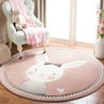 thumbnail image 1 of SAFAVIEH Carousel Kids Clark Shy Bunny Area Rug, Pink/Ivory, 4' x 4' Round, 1 of 10