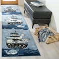 thumbnail image 1 of SAFAVIEH Carousel Kids Patton Animals on Board Runner Rug, Blue/Gray, 2'3" x 10', 1 of 10