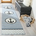 thumbnail image 1 of SAFAVIEH Carousel Kids Kennet Anchor Runner Rug, Ivory/Navy, 2'3" x 6', 1 of 10