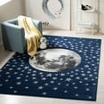 thumbnail image 1 of SAFAVIEH Carousel Kids Moon in the Stars Area Rug, Navy/Gray, 5'3" x 5'3" Square, 1 of 12