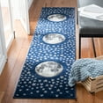 thumbnail image 1 of SAFAVIEH Carousel Kids Moon in the Stars Runner Rug, Navy/Gray, 2'3" x 12', 1 of 11