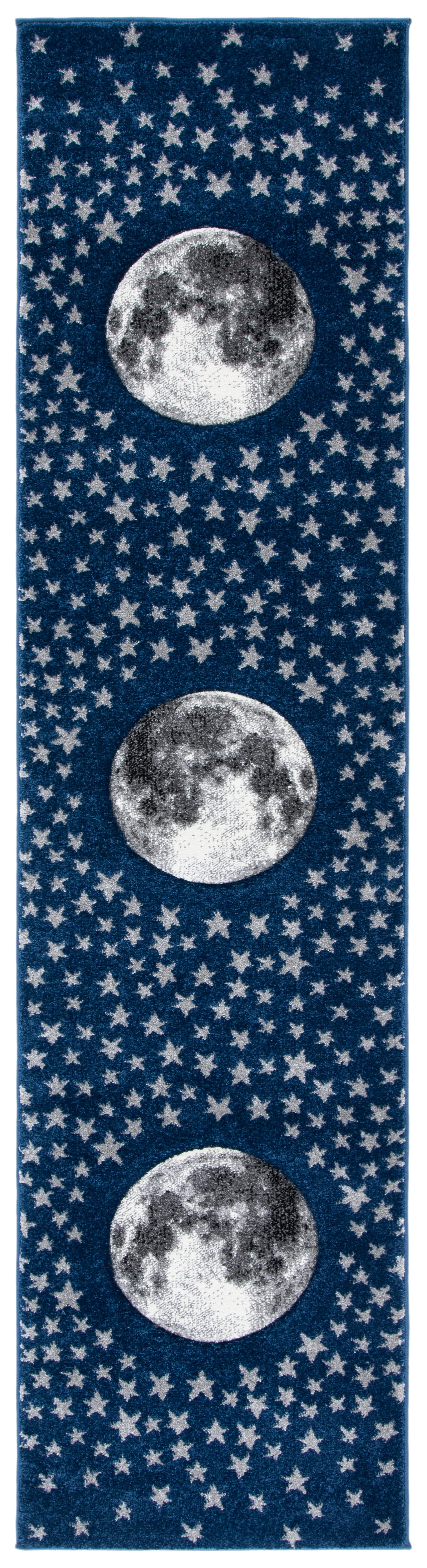 SAFAVIEH Tappeto Rotondo Per Cameretta Collezione Carousel Kids - 1,5 M, Blu Navy/Grigio