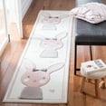 thumbnail image 1 of SAFAVIEH Carousel Kids Clark Shy Bunny Runner Rug, Ivory/Pink, 2' x 8', 1 of 11