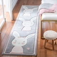 thumbnail image 1 of SAFAVIEH Carousel Kids Clark Shy Bunny Runner Rug, Gray/Ivory, 2' x 8', 1 of 11