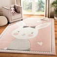 thumbnail image 1 of SAFAVIEH Carousel Kids Clark Shy Bunny Area Rug, Pink/Ivory, 5'3" x 5'3" Square, 1 of 10