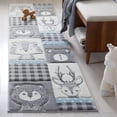 thumbnail image 1 of SAFAVIEH Carousel Kids Alphonse Animal Portraits Runner Rug, Gray/Ivory, 2' x 8', 1 of 10