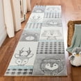 thumbnail image 1 of SAFAVIEH Carousel Kids Alphonse Animal Portraits Runner Rug, Gray/Ivory, 2'3" x 10', 1 of 10