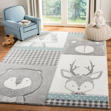 SAFAVIEH Carousel Kids Collection CRK188B Grey/Ivory Rug