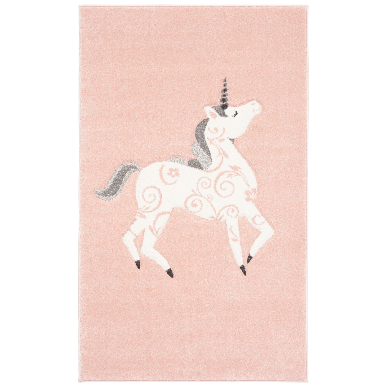 SAFAVIEH Carousel Kids Dalach Unicorn Area Rug, Pink/Ivory, 3'3" x 5'3