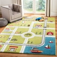 thumbnail image 1 of SAFAVIEH Carousel Kids Devan Train Track Area Rug, Green/Ivory, 5'3" x 7'6", 1 of 10