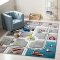 thumbnail image 1 of SAFAVIEH Carousel Kids Devan Train Track Area Rug, Gray/Ivory, 5'3" x 7'6", 1 of 11