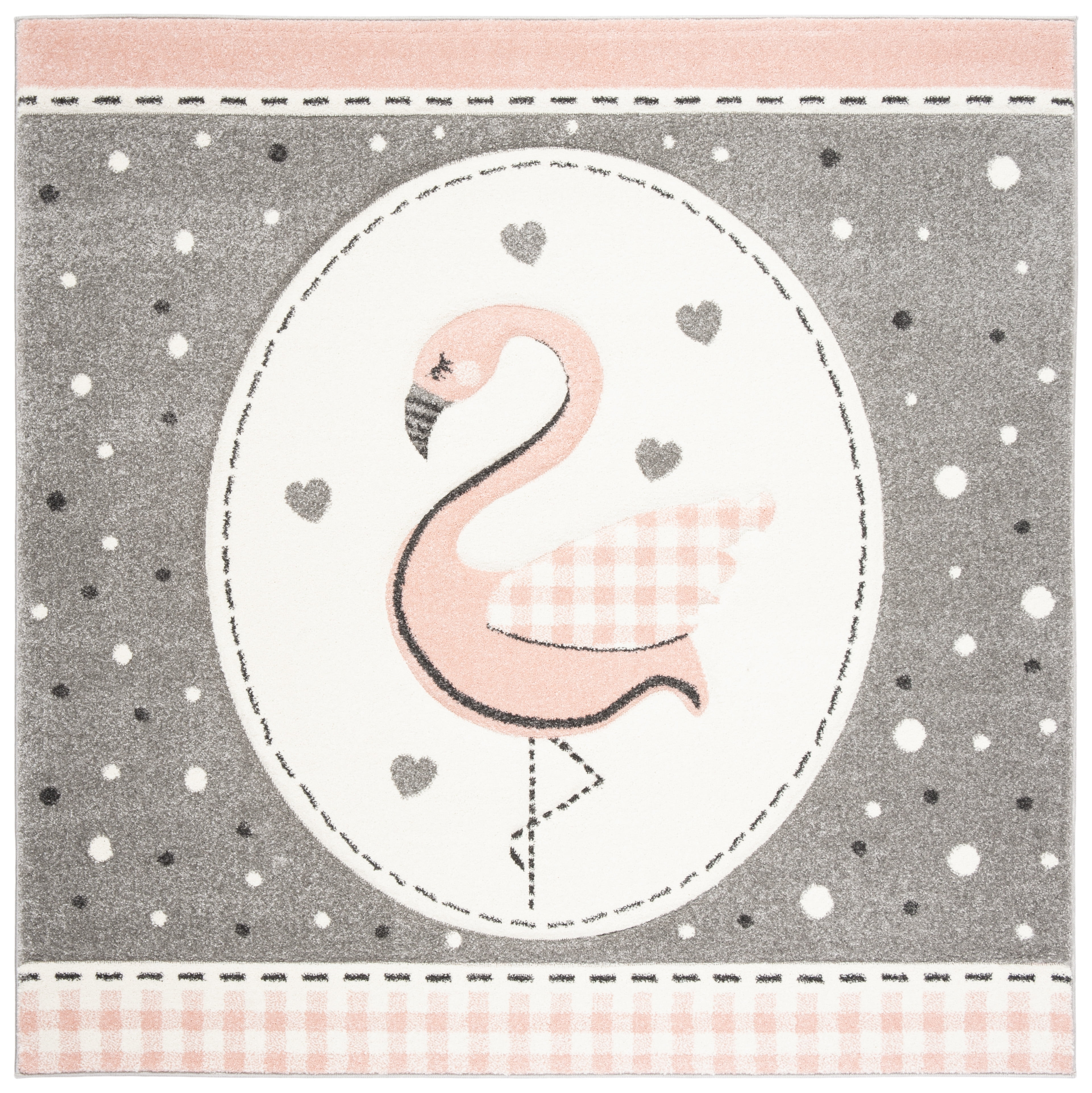 SAFAVIEH Carousel Kids Dina Flamingo Animal Print Area Rug, Pink/Ivory ...