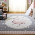 thumbnail image 1 of SAFAVIEH Carousel Kids Dina Flamingo Animal Print Area Rug, Pink/Ivory, 6'7" x 6'7" Square, 1 of 10