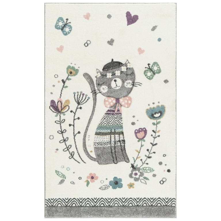 Safavieh Carousel Kids Kitty 5 x 5 Ivory/Pink Square Indoor Kids Area Rug Safavieh Carousel Kids Kitty 5 x 5 Ivory/Pink Square Indoor Kids Area Rug