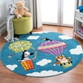 thumbnail image 1 of SAFAVIEH Carousel Kids Fun in Hot Air Balloon Area Rug, Blue/Green, 5'3" x 5'3" Round, 1 of 10