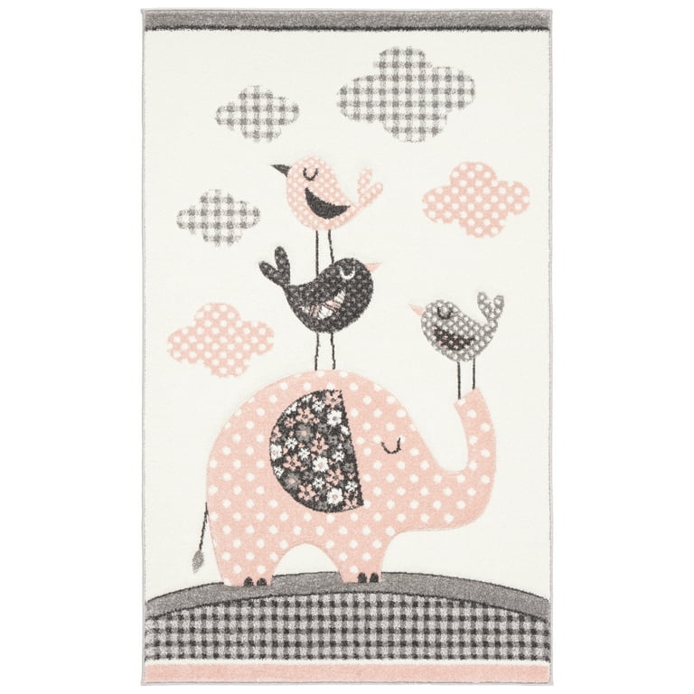 Safavieh Carousel Kids Elephant 5 x 5 Gray/Ivory Square Indoor Kids Area Rug Safavieh Carousel Kids Elephant 5 x 5 Gray/Ivory Square Indoor Kids Area Rug