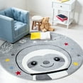 thumbnail image 1 of SAFAVIEH Carousel Kids Happy Sloth Astronaut Area Rug, Gray/Ivory, 5'3" x 5'3" Round, 1 of 10