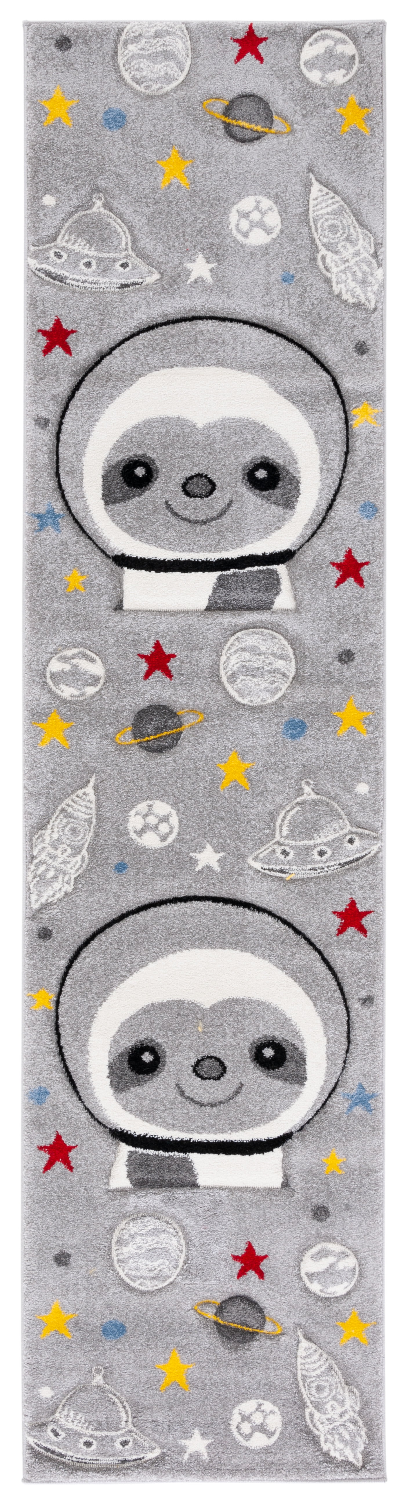 SAFAVIEH Carousel Kids Happy Sloth Astronaut Runner Rug, Grey/Ivory, 2 ...