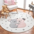 thumbnail image 1 of SAFAVIEH Carousel Kids Hugging Koalas Area Rug, Ivory/Pink, 5'3" x 5'3" Round, 1 of 11