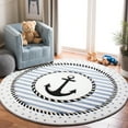thumbnail image 1 of SAFAVIEH Carousel Kids Kennet Anchor Area Rug, Ivory/Navy, 5'3" x 5'3" Round, 1 of 10