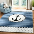 thumbnail image 1 of SAFAVIEH Carousel Kids Kennet Anchor Area Rug, Navy/Ivory, 6'7" x 6'7" Square, 1 of 10