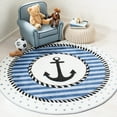 thumbnail image 1 of SAFAVIEH Carousel Kids Kennet Anchor Area Rug, Navy/Ivory, 8' x 8' Round, 1 of 10