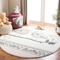 thumbnail image 1 of SAFAVIEH Carousel Kids Luanna Birds at Play Animal Print Area Rug, Pink/Ivory, 5'3" x 5'3" Round, 1 of 10