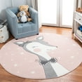 thumbnail image 1 of SAFAVIEH Carousel Kids Mariam Happy Deer Area Rug, Pink/Ivory, 5'3" x 5'3" Round, 1 of 10
