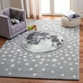 thumbnail image 1 of SAFAVIEH Carousel Kids Moon in the Stars Area Rug, Light Gray/White, 6'7" x 6'7" Square, 1 of 11