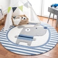 thumbnail image 1 of SAFAVIEH Carousel Kids Orpa The Dog Area Rug, Ivory/Blue, 5'3" x 5'3" Round, 1 of 3