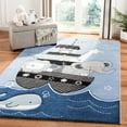 thumbnail image 1 of SAFAVIEH Carousel Kids Patton Animals on Board Area Rug, Blue/Gray, 4' x 4' Square, 1 of 10