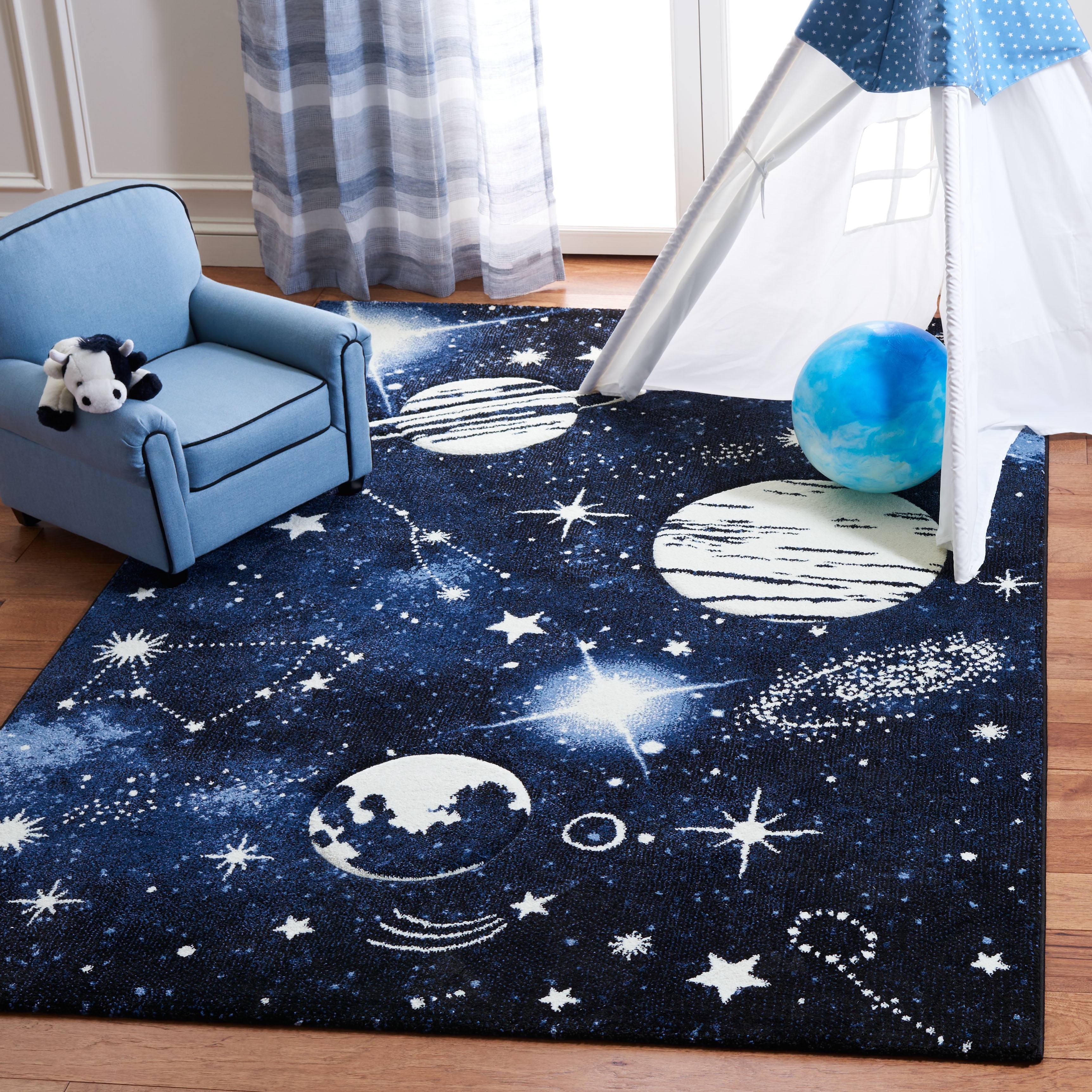 Free Shipping! SAFAVIEH Carousel Kids Planets and Stars Area Rug, Dark ...