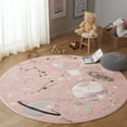 thumbnail image 1 of SAFAVIEH Carousel Kids Planets and Stars Area Rug, Pink/Purple, 5'3" x 5'3" Round, 1 of 10