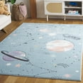 thumbnail image 1 of SAFAVIEH Carousel Kids Planets and Stars Area Rug, Teal/Orange, 4' x 6', 1 of 11