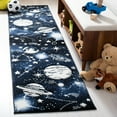 thumbnail image 1 of SAFAVIEH Carousel Kids Planets and Stars Runner Rug, Dark Blue/Light Blue, 2' x 8', 1 of 10