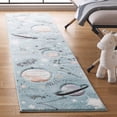 thumbnail image 1 of SAFAVIEH Carousel Kids Planets and Stars Runner Rug, Teal/Orange, 2' x 8', 1 of 10