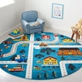 thumbnail image 1 of SAFAVIEH Carousel Kids Railroad Town Area Rug, Blue/Beige, 3' x 3' Round, 1 of 11