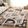 thumbnail image 1 of SAFAVIEH Carousel Kids Roadmap to Home Area Rug, Brown/Beige, 6'7" x 6'7" Square, 1 of 10