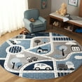 thumbnail image 1 of SAFAVIEH Carousel Kids Roadmap to Home Area Rug, Gray/Blue, 6'7" x 6'7" Round, 1 of 10