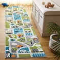 thumbnail image 1 of SAFAVIEH Carousel Kids Roadmap to Home Runner Rug, Green/Gray, 2' x 8', 1 of 10