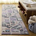 thumbnail image 1 of SAFAVIEH Carousel Kids Roadmap to Home Runner Rug, Gray/Pink, 2' x 8', 1 of 10