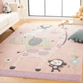 thumbnail image 1 of SAFAVIEH Carousel Kids Taneka Animals at Play Area Rug, Blush Pink, 5'3" x 5'3" Square, 1 of 10