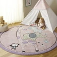 thumbnail image 1 of SAFAVIEH Carousel Kids Taneka Animals at Play Area Rug, Blush Pink, 8' x 8' Round, 1 of 10